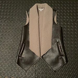 Faux Leather Black Vest